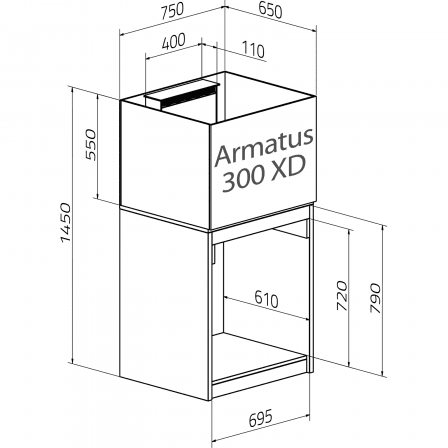 Aqua Medic Armatus 300 XD, 245 Liter.