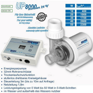 Abschäumerpumpe UP 8000 elektronic / 24 Volt regelbar.