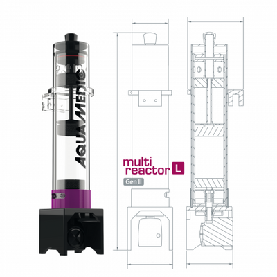 Zwei-Kammer-System des Aqua Medic multi reactor Gen 2 Größe L für doppelte Filtermediennutzung