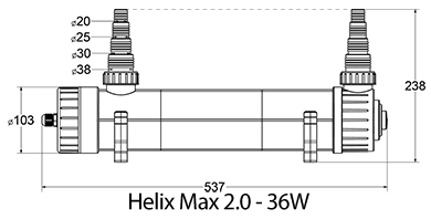 UV-C Wasserklärer für Meer- und Süßwasseraquarien Helix 2.0.