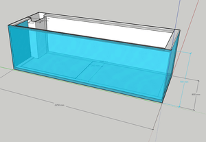Aquarium 225*80*70 cm, Weißglas.